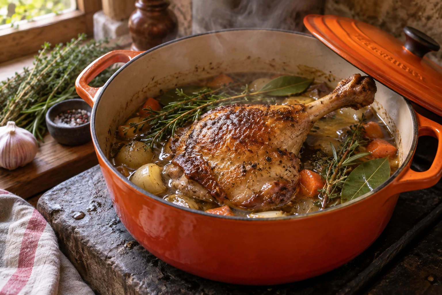 Cuisse de canard en cocotte