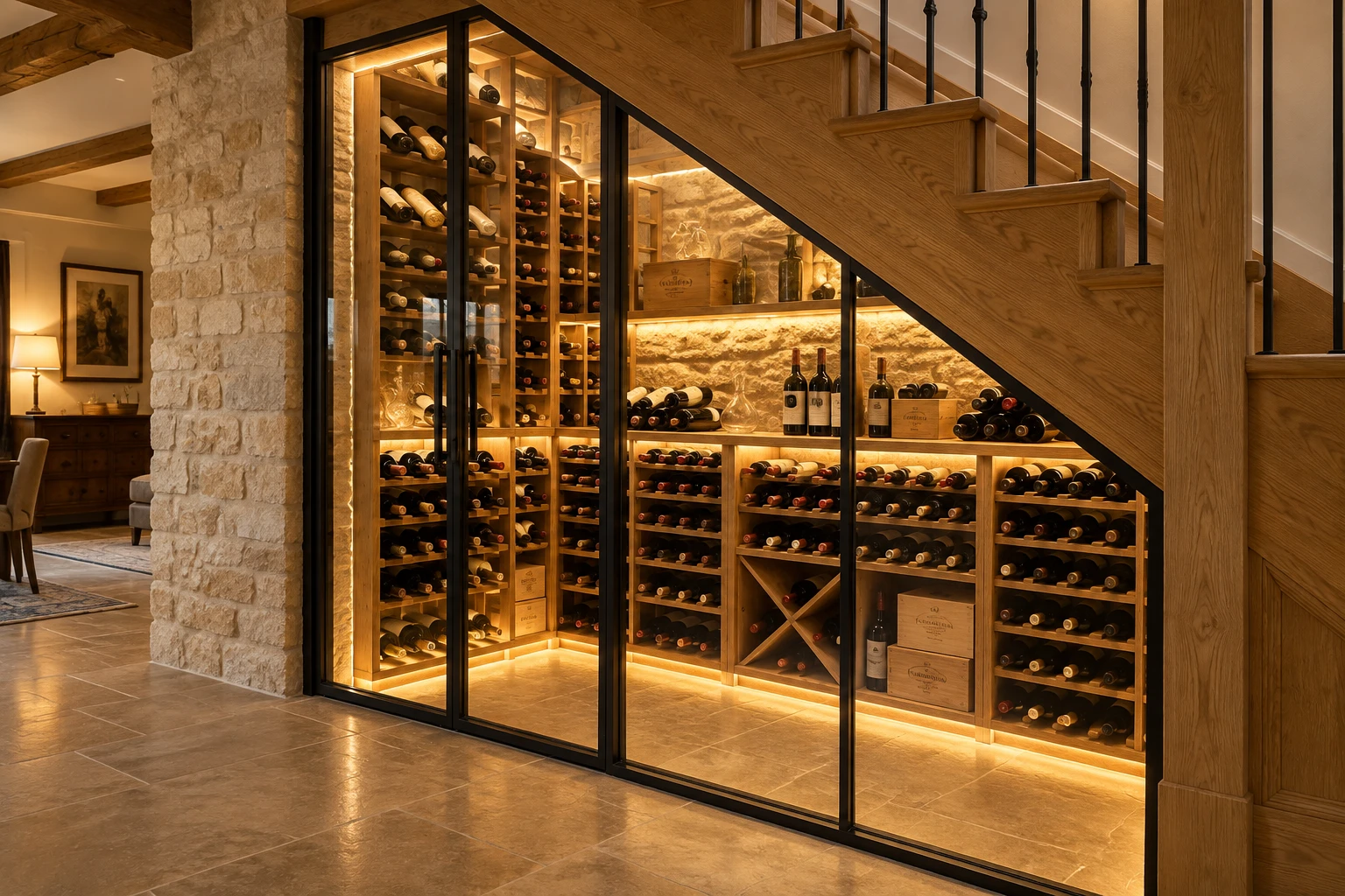 Cave à vin sous escalier : quel budget prévoir selon l’option